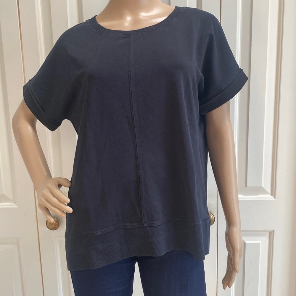 Green Tea Womens Oversized M Black Short Sleeve Tee Shirt. So soft.